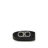 Ferragamo Black Calf Leather Bos Taurus Regular Belt
